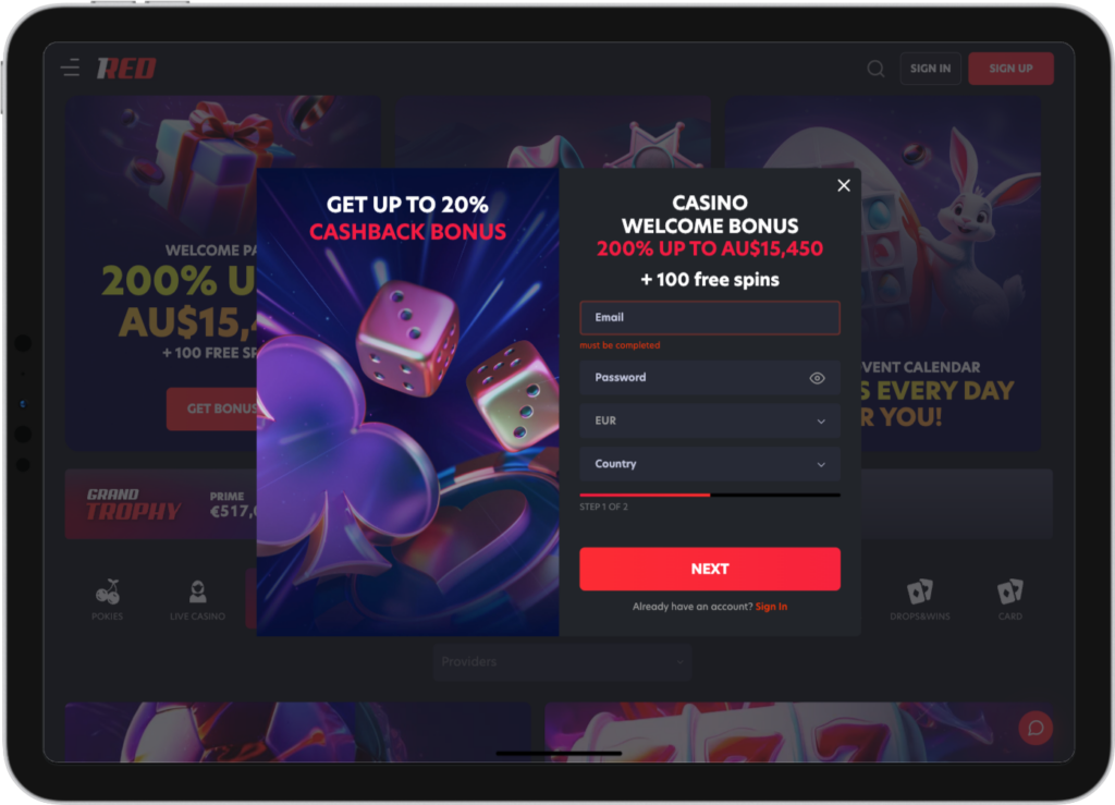 1Red Casino Registration